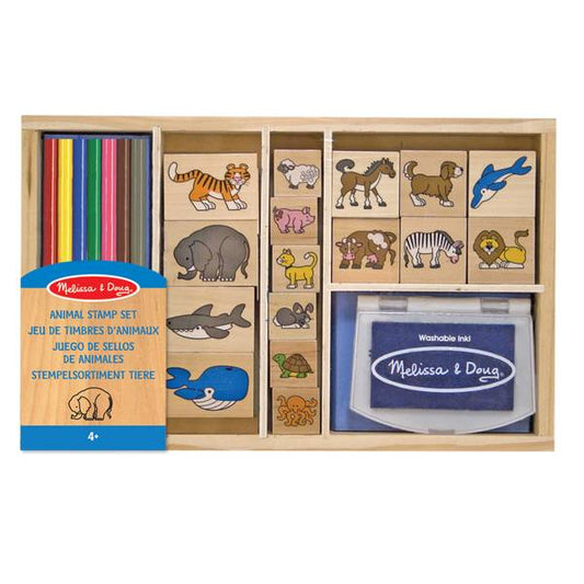 Animal Stamp Set w/16 Stamps, 7 Coloured Pencils & Stamp Pad Melissa & Doug - Additional View