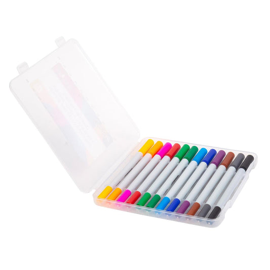 Markers 12-pc Dual-Tip clear PVC box w/insert sticker T4C - Additional View