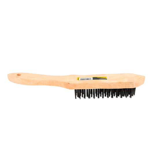 Brosse métallique 5 rangs, manche bois 40 cm