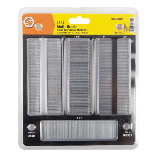 Multi Brads 18GA 3/4", 1", 1-1/4", 1-1/2", 2"