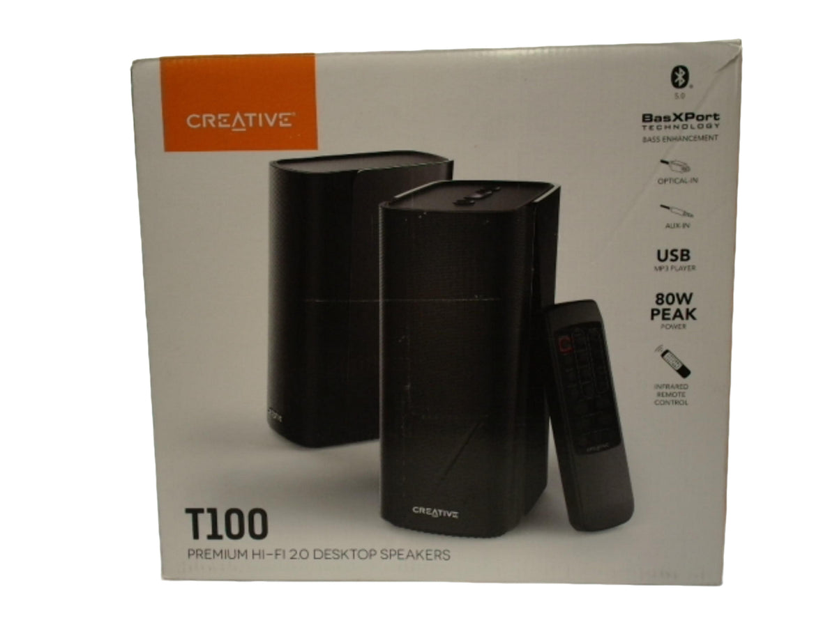 Desktop Speakers Premium Hi-fi 2.0 T100 w/Remote Creative