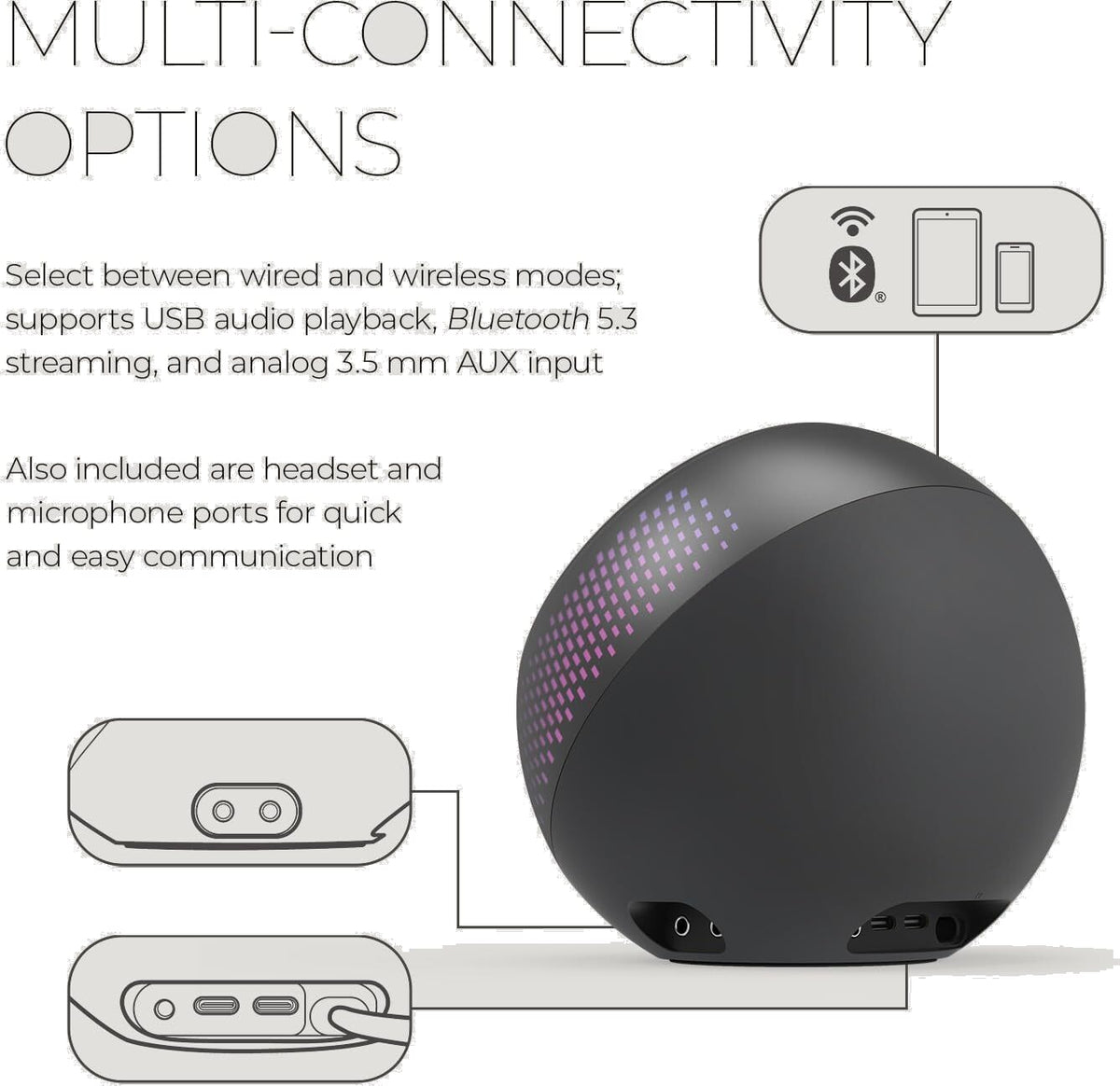 Pebble X Plus Desktop Speakers w/Subwoofer, RGB Lighting Creative - Additional View