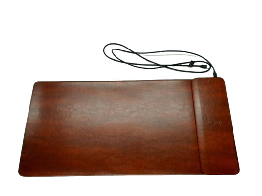 Leather Desk Pad w/USB-C Charging 22.75" x 11"