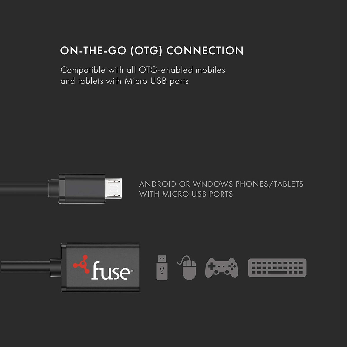 6" Otg Micro Usb Cable Fuse - Additional View