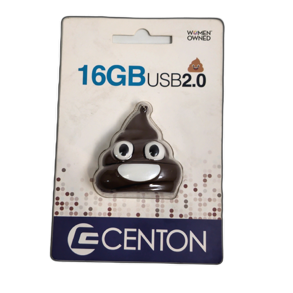 USB 2.0 Flash Drive 16gb. Poop Emoji Centon
