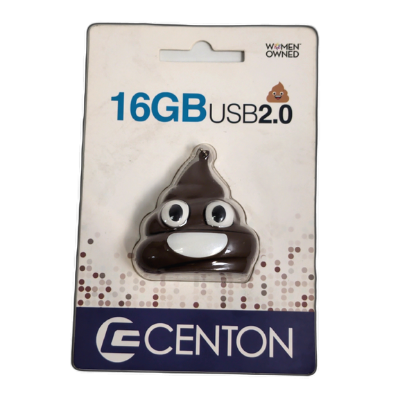 USB 2.0 Flash Drive 16gb. Poop Emoji Centon
