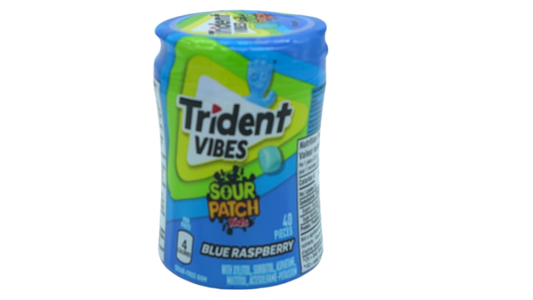 Trident vibes gum sour patch kids 40pk blue raspberry