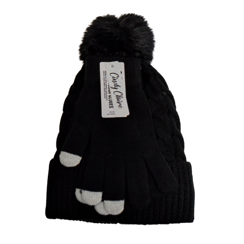 Ladies 2pc. Hat & Touch Gloves Set Assorted Colours Cindy Claire
