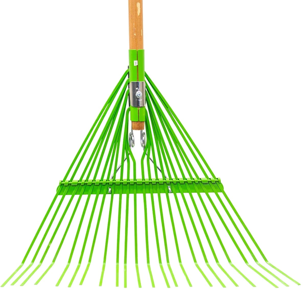 Râteau à gazon et feuilles Flex-steel 22 dents 56 cm Manche en bois 137 cm