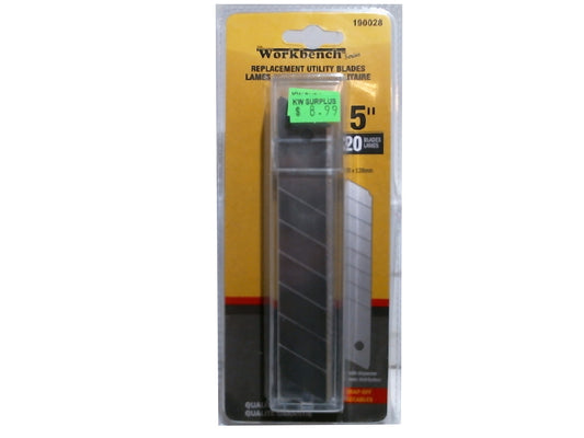 Lames de rechange sécables pour cutter 5 pouces 25x128mm lot de 20
