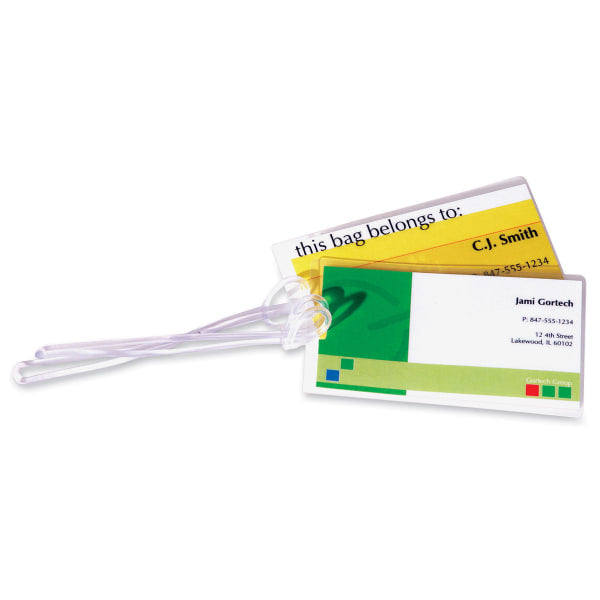 Laminating Pouch Luggage Tag w/Loop 2.5"x4.5" 25 Sheets Fellowes - Additional View
