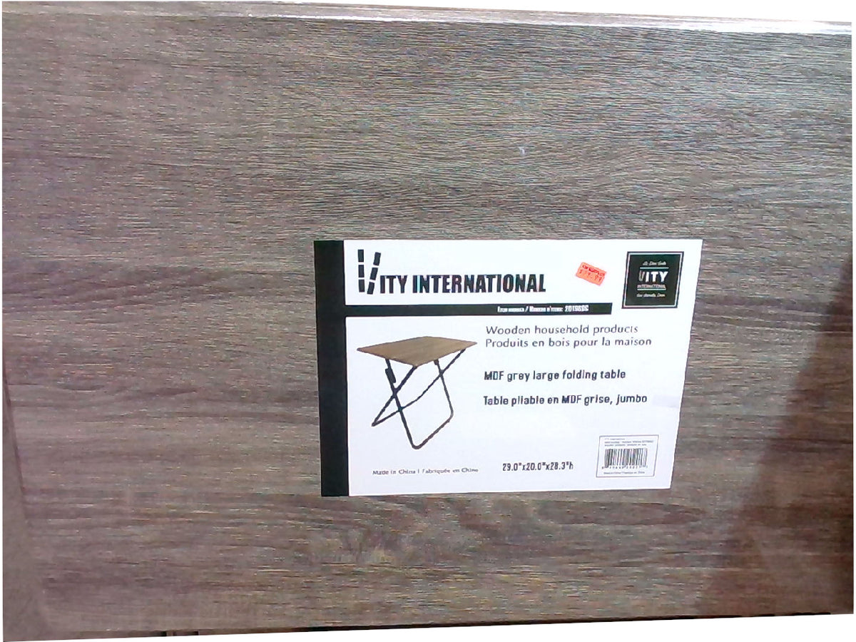 MDF Grey Folding Table, Jumbo 29x20x28.3 inches