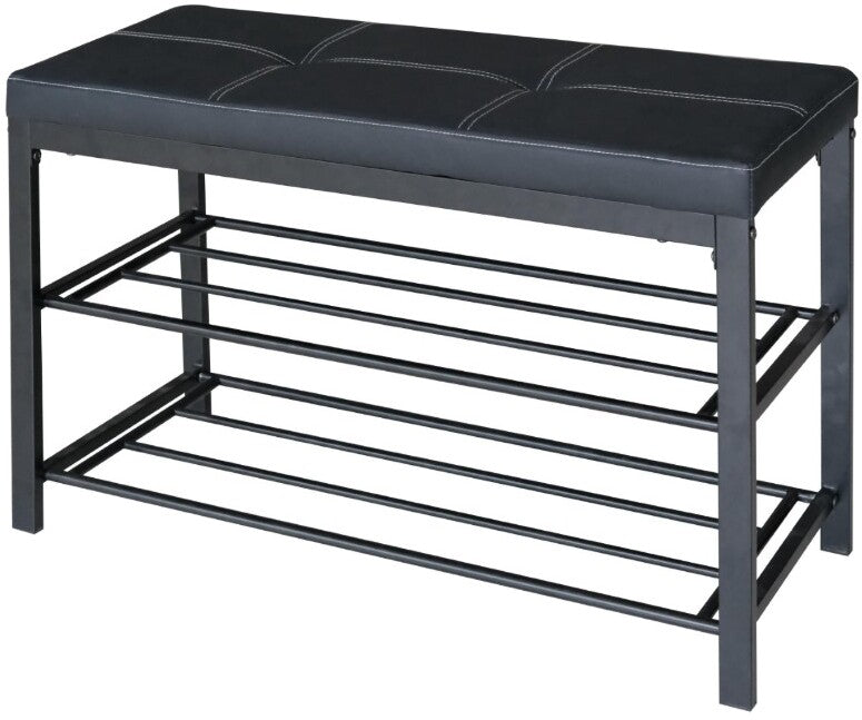 Banc noir avec rangement à chaussures