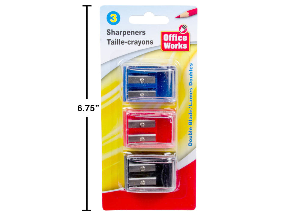 Pencil Sharpener Double 3-pc, Office Works