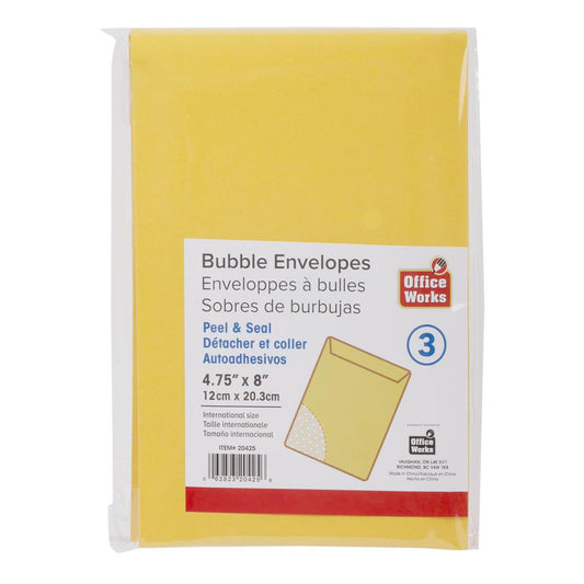 Envelopes with bubble packing 3 pack 4.75x8 inch 12x20.3cm