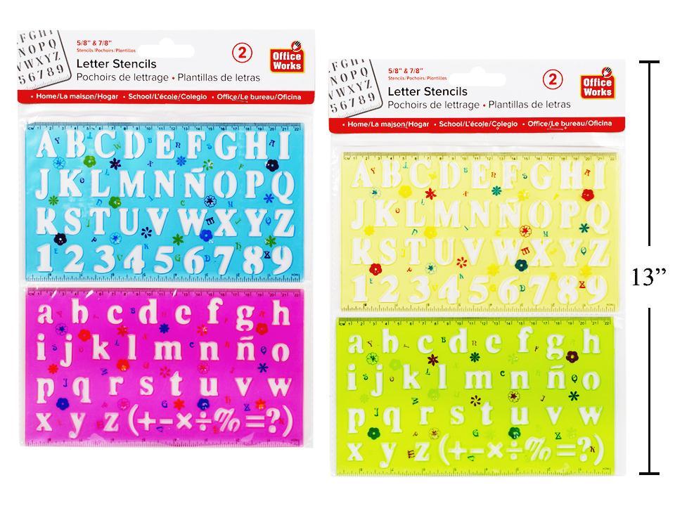 Pochoir Lettres 2pièces 5/8x7/8" Office Works