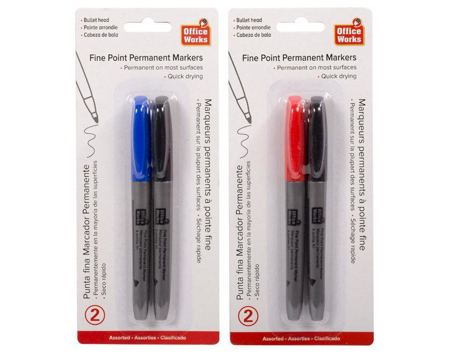 Permanent Markers 2-pc Fine Office Works
