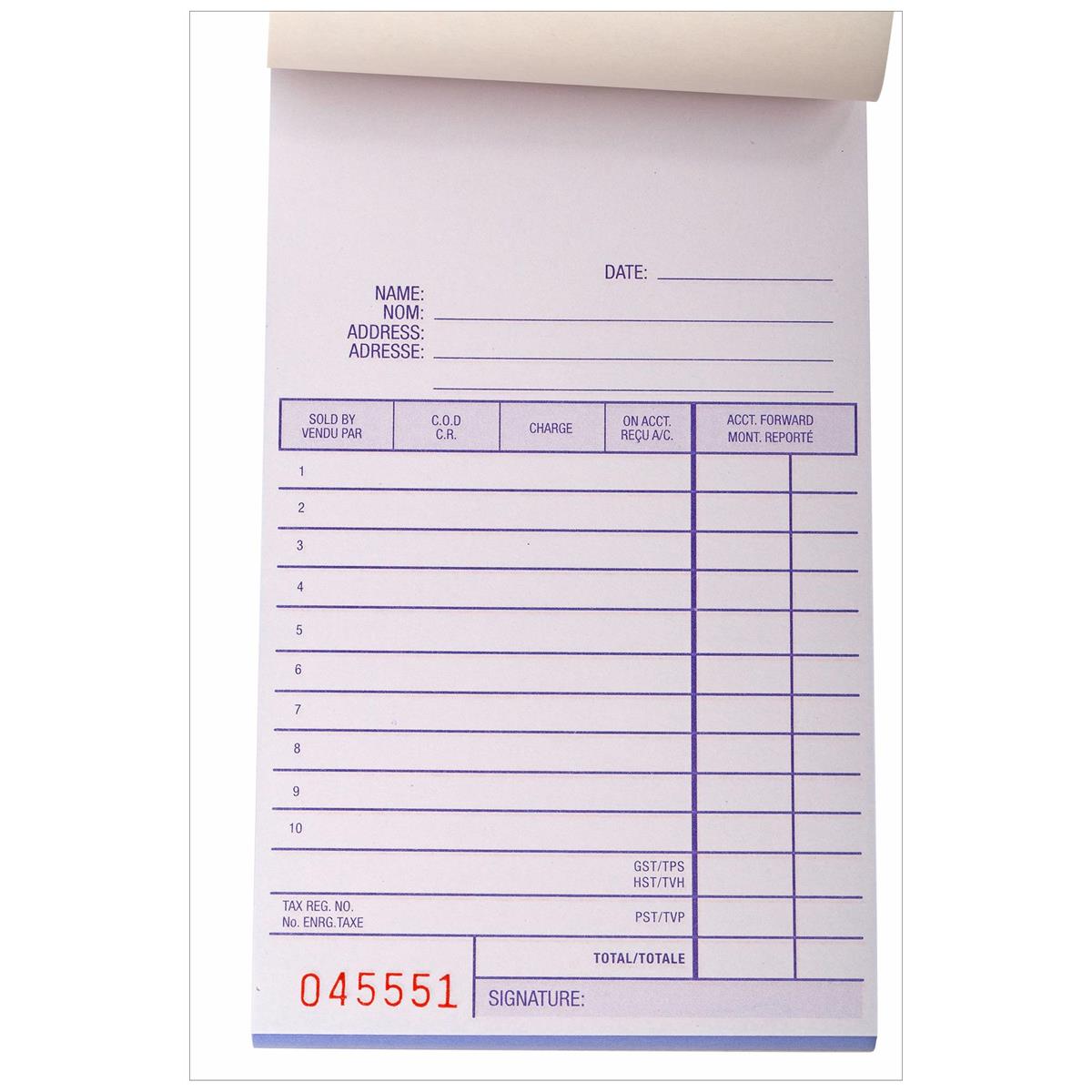 Sales book 50 duplicates - Additional View