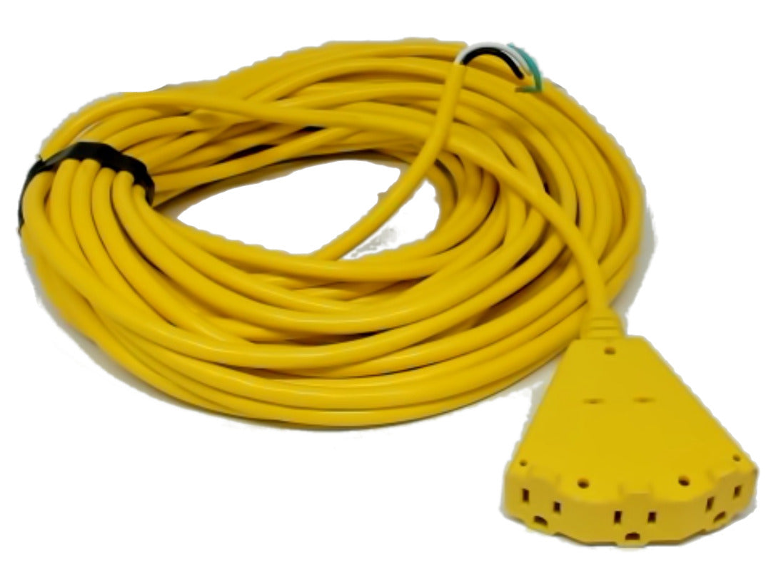 Extension Power Cord 20m 14/3 SJTW 3 Way Plug Yellow (no Male End)
