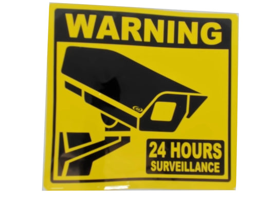 Autocollant d'avertissement CCTV Surveillance 24h/24 10x10cm