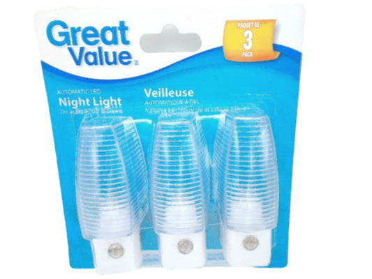 Automatic LED Night Light 3pk. Great Value
