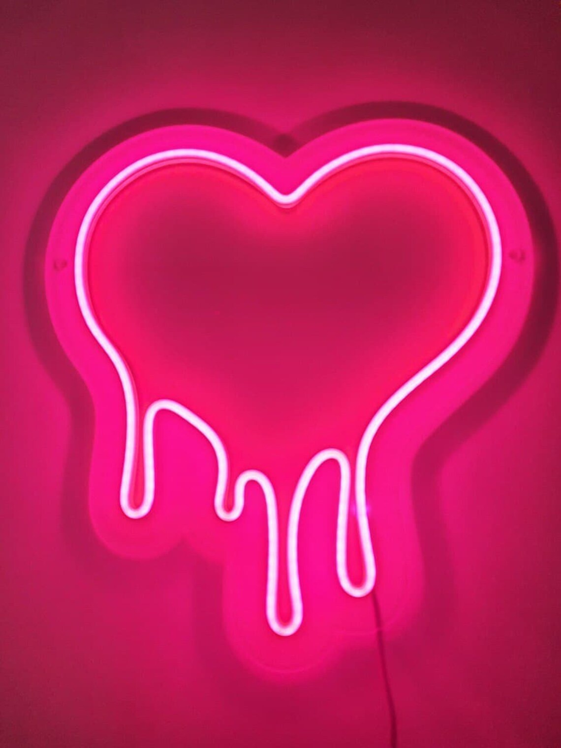 Neon Heart Light LED USB Plug A + J