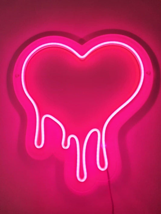 Neon Heart Light LED USB Plug A + J