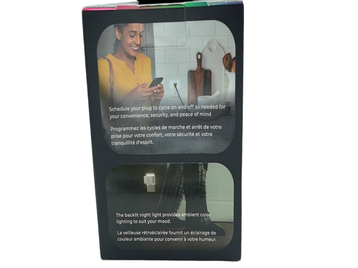Wi-Fi Smart Night Light Plug Single Outlet White Globe - Additional View