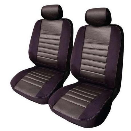 Interior Makeover Kit For Trucks 2 Headrest Covers & 2 Bucket Seat Covers Black Masque