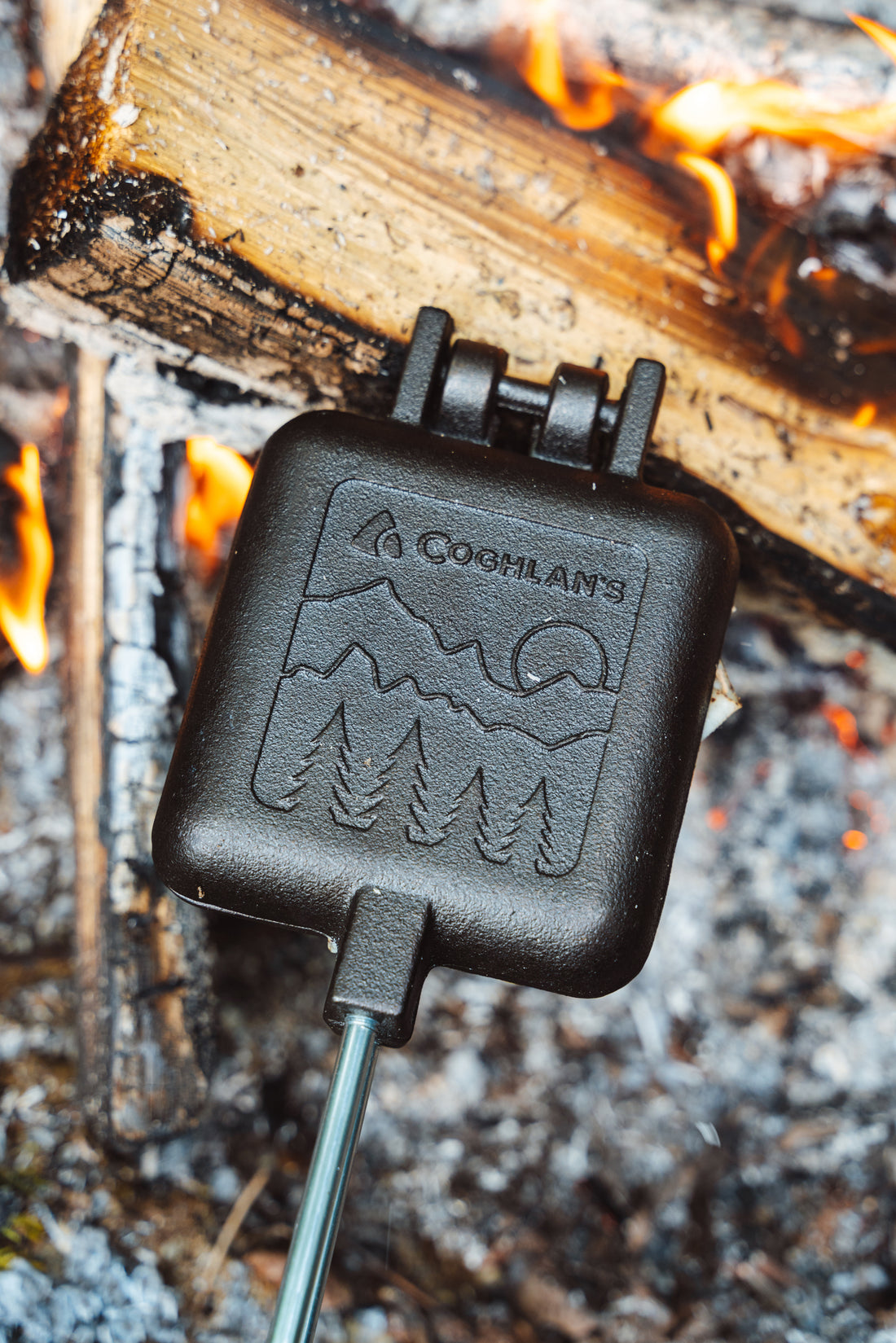 Cast Iron Camp Cooker - 27 Inch With Removable Wooden Stay Cool Handles - Additional View