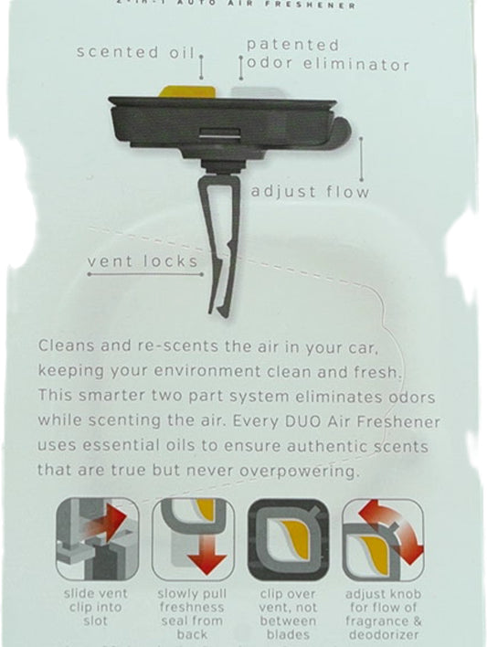 Car Air Freshener Odor Eliminator Vanilla 4mL Vent Clip Duo - Additional View