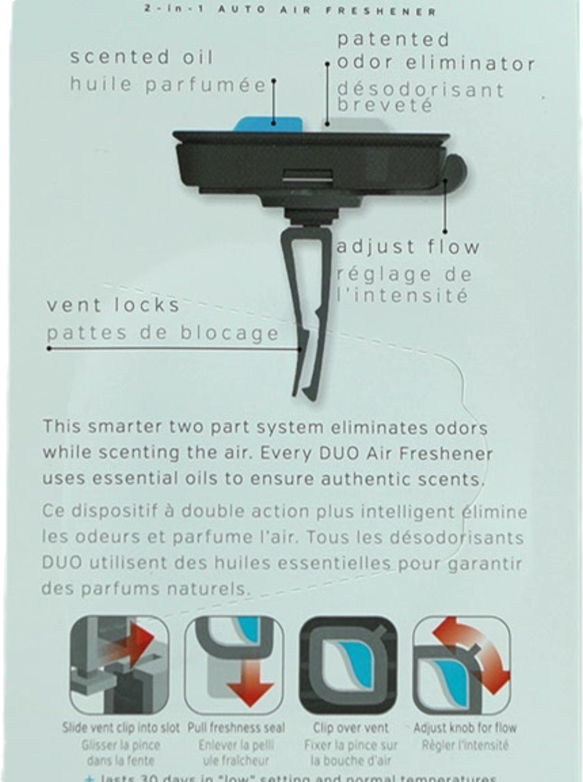 Car Air Freshener Odor Eliminator Linen Fresh 4mL Vent Clip Duo - Additional View