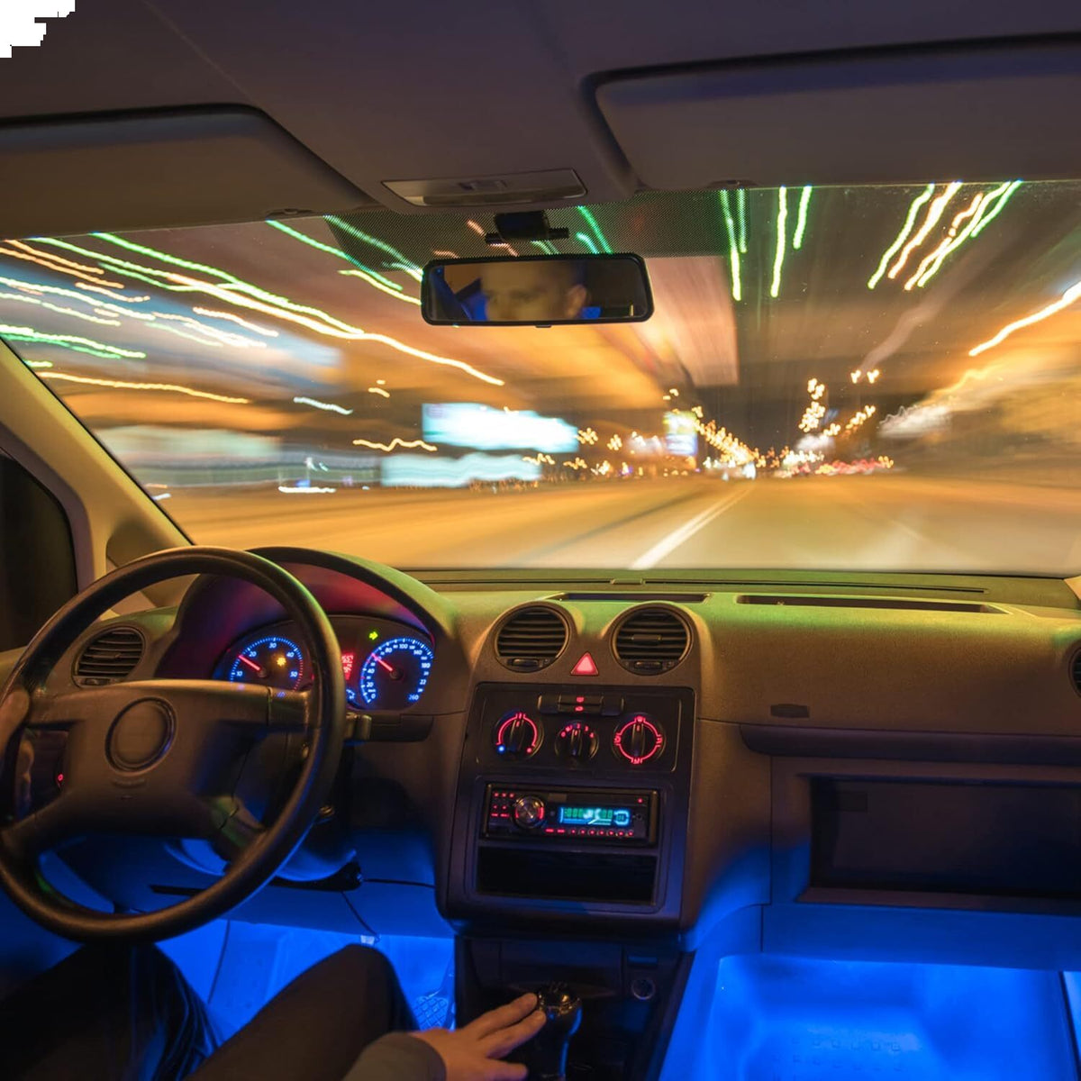 RGB LED Car Interior Strip Lights 10.5" 2pk. Multicolor w/Remote Monster - Additional View
