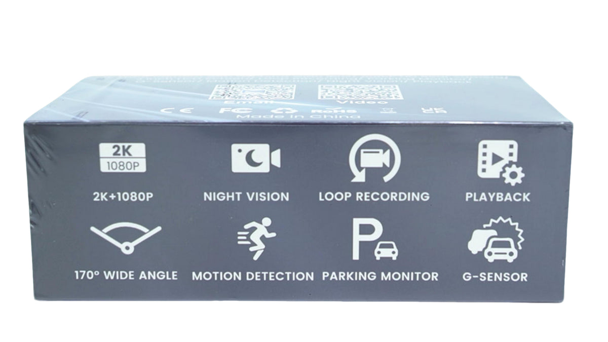 Dash Cam 2K Front & 1080P Rear Camera w/3" LCD Screen (ENDCAP) - Additional View