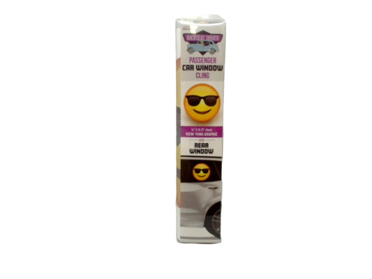 Passenger Car Window Cling Emoji 14" x 15.75" Fits Rear Window