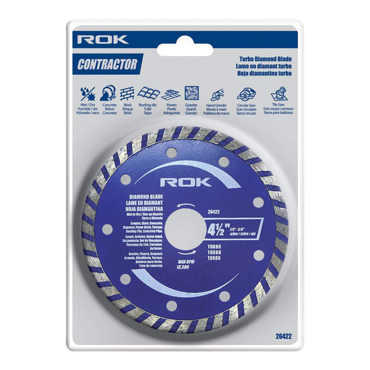 Lame de scie diamant turbo de 4,5 po