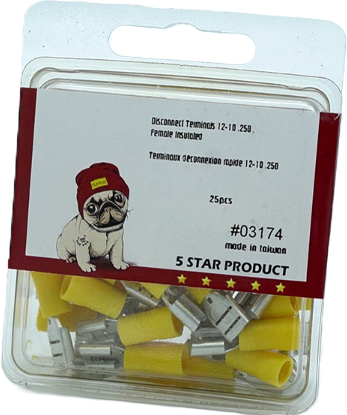Quick Disconnect-F 12-10AWG 25pk .250 Yellow Terminal Tuf Pug