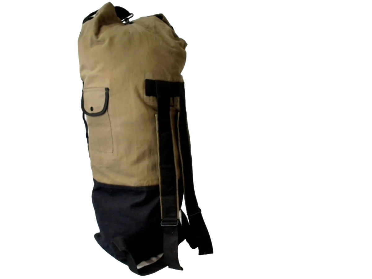 Duffle bag waxed canvas deluxe olive-black 22x38 inch 55x95 cm