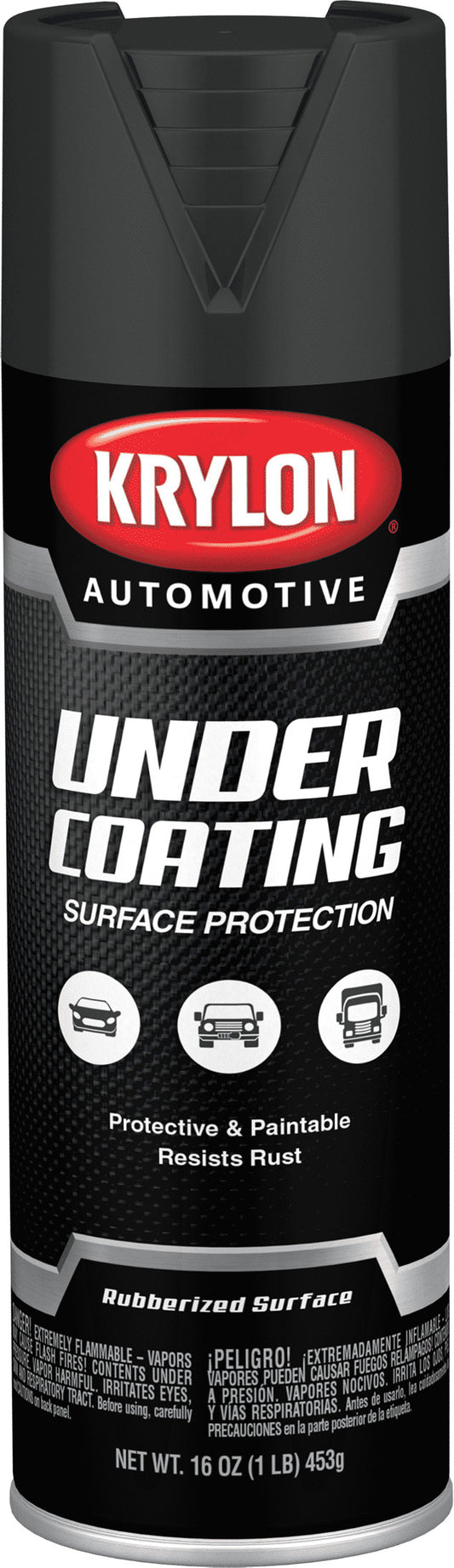 Automotive Under Coating Rubberized Surface Black 453g. Krylon (Need Labels)
