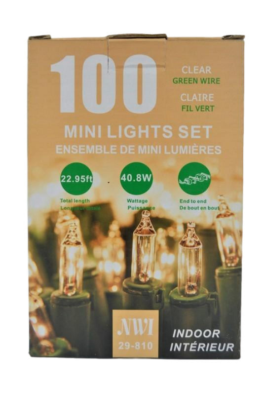 Mini Light 100lt Indoor Clear Bulb 22.95ft Length