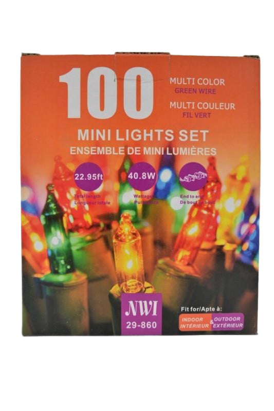 Mini Light 100lt In/outdoor Multi Bulb 22.95ft Length