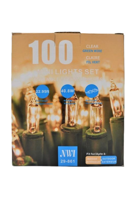 Mini Light 100lt In/outdoor Clear Bulb 22.95ft Length