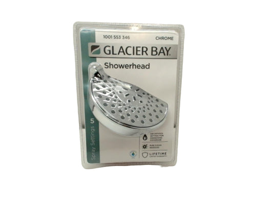 Shower Head 5 Spray Settings Chrome Glacier Bay
