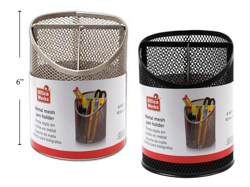 Pen/pencil holder - metal mesh 3 divded compartments