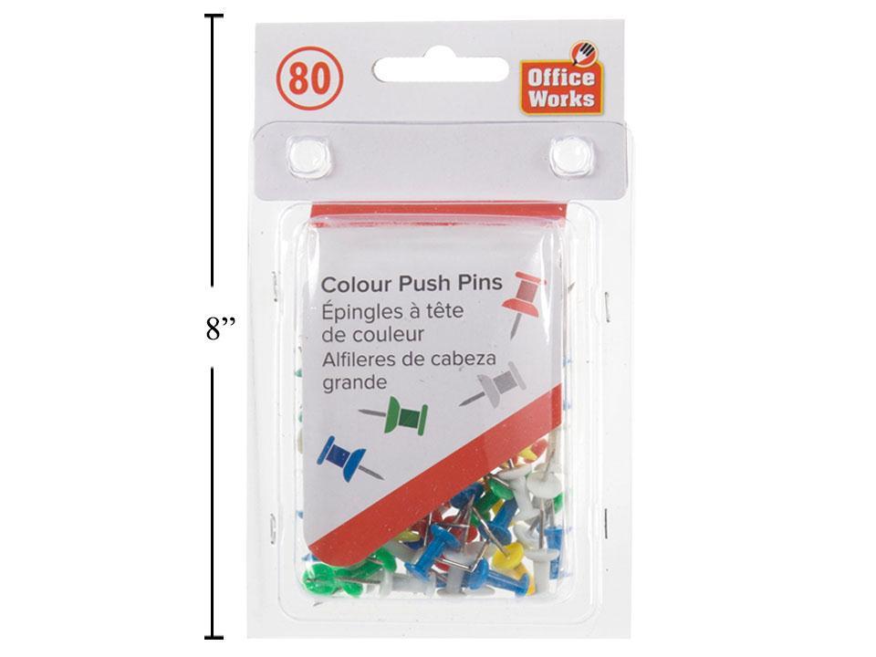 Push Pins Assorted 80 in a box