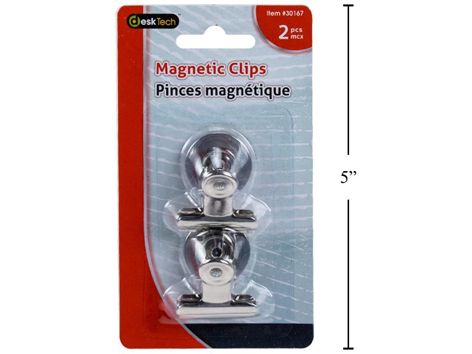 Pince magnétique Bulldog en 2 pièces (noir/blanc) - Rangement de bureau