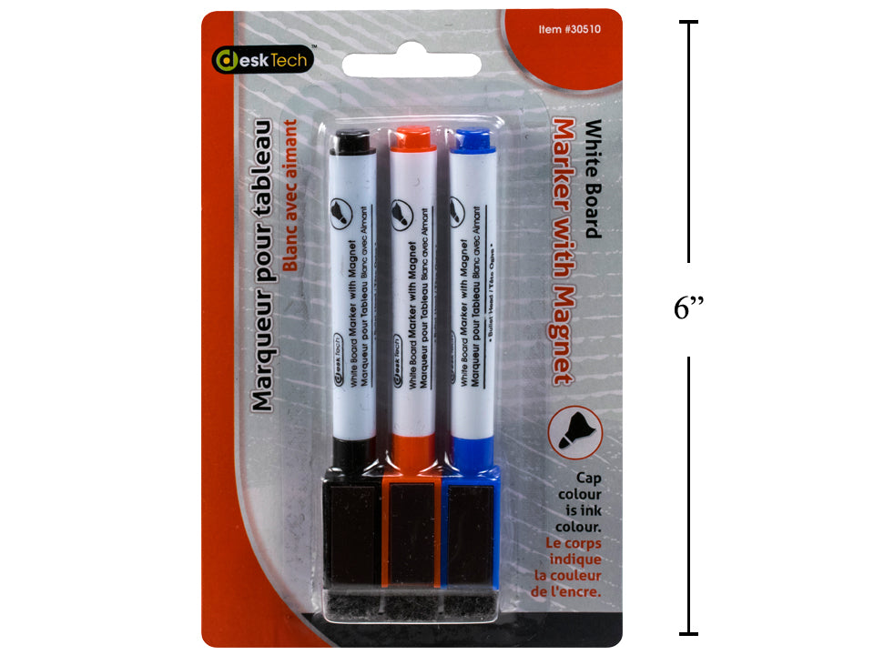 marker Whiteboard with magnet and eraser 3 colours desk tech