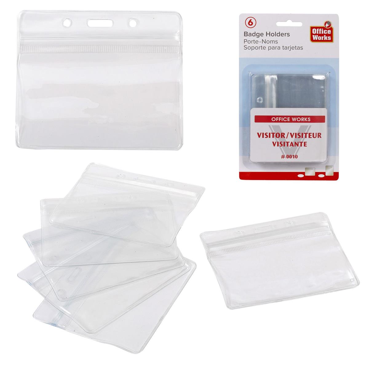 PORTE-BADGES HORIZONTAL EN PVC 6 PIÈCES POUR BUREAU/TECH