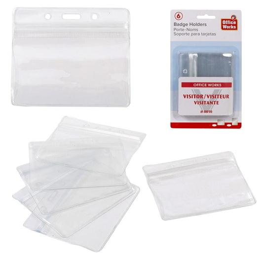 PORTE-BADGES HORIZONTAL EN PVC 6 PIÈCES POUR BUREAU/TECH
