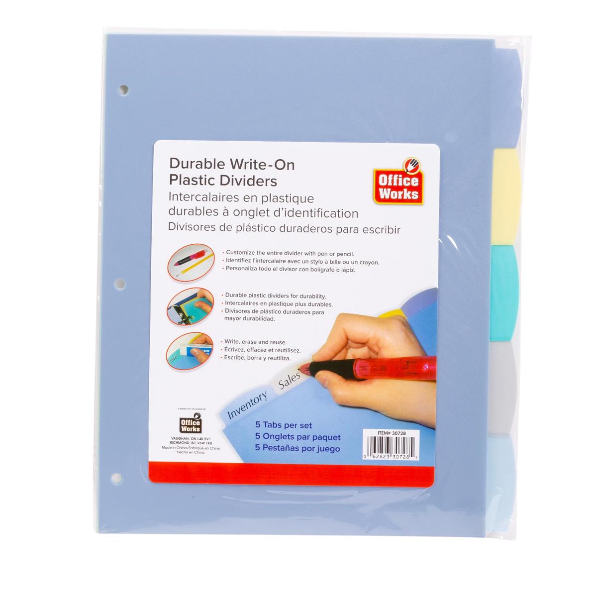 WRITE ON DIVIDERS 5-PC  9.25 x 11", BAG DESK TECH - Additional View